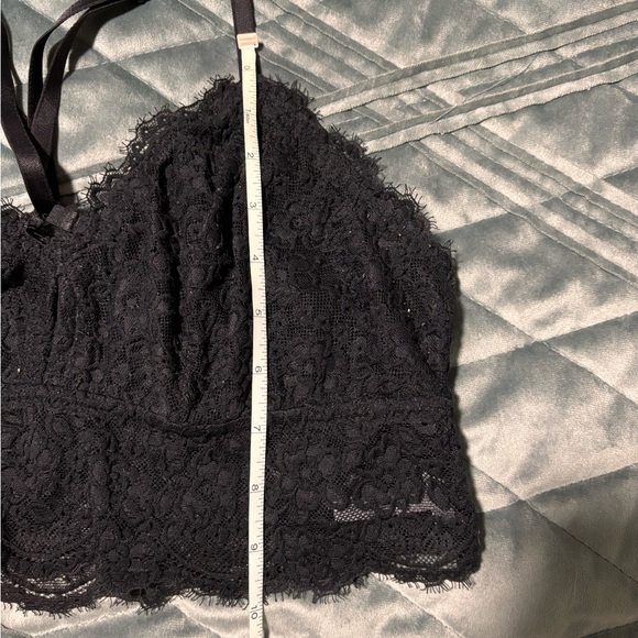 Aerie black eyelash lace racerback bralette, size large - Picture 7 of 7